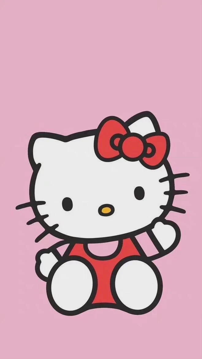 红蝴蝶结 Hello Kitty 插画